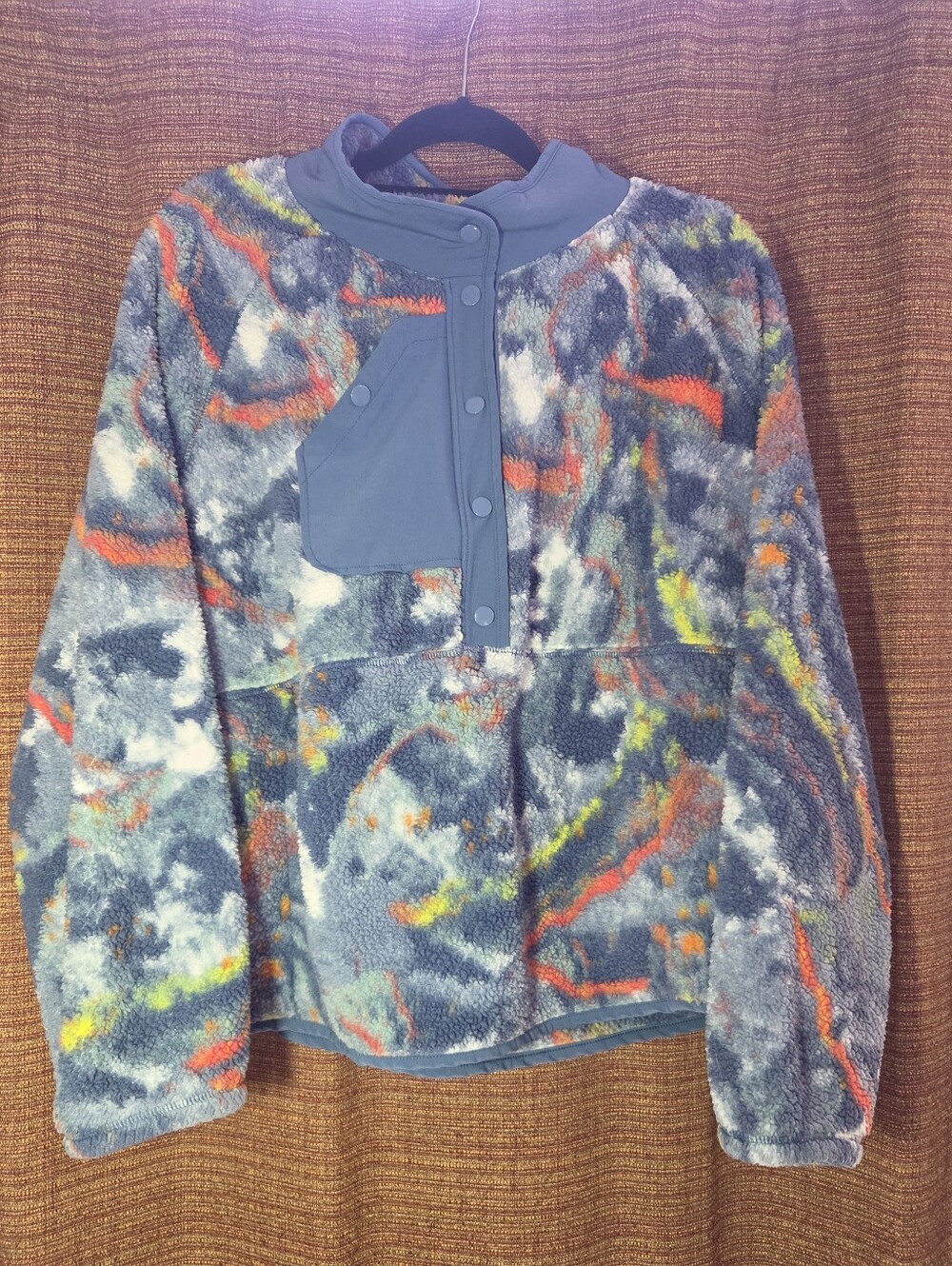 LIVI for Lane Bryant Cropped Sherpa Fleece Snap Up Pullover, Size 22/24